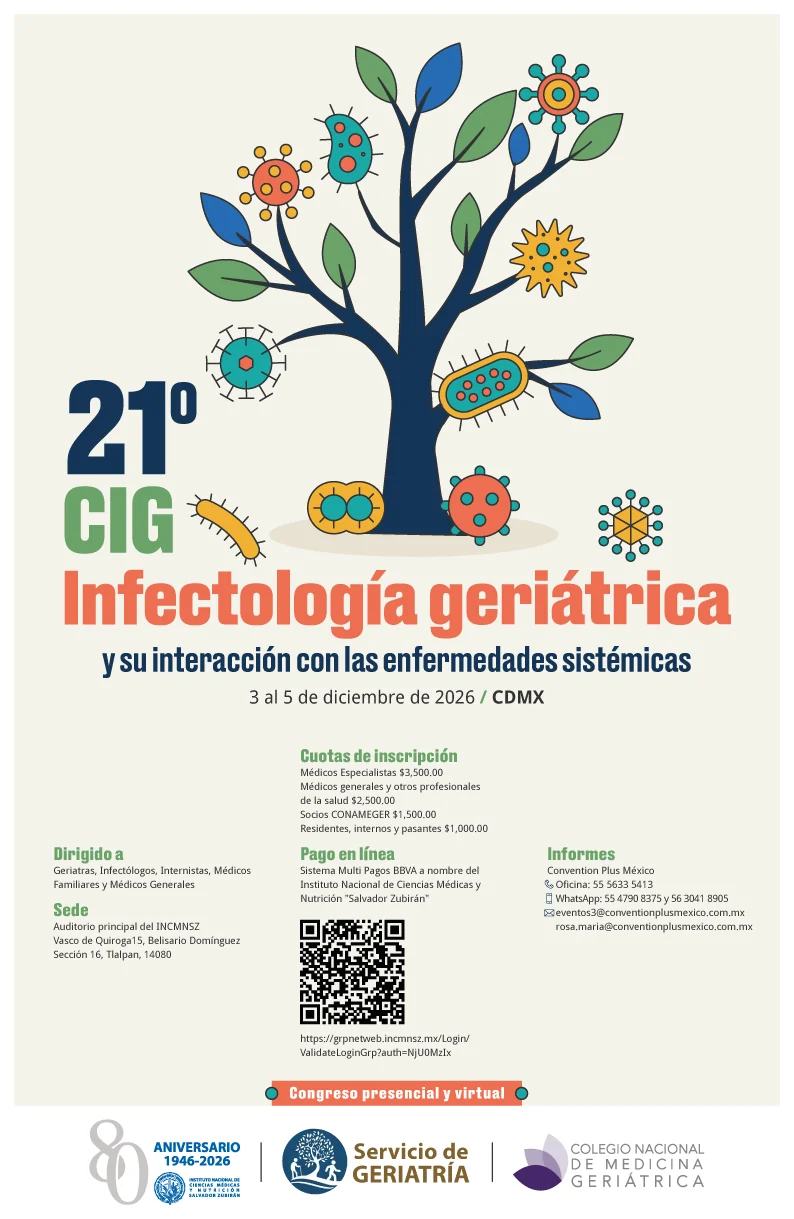 Cartel del 21º Congreso Internacional de Geriatría: Infectología geriátrica