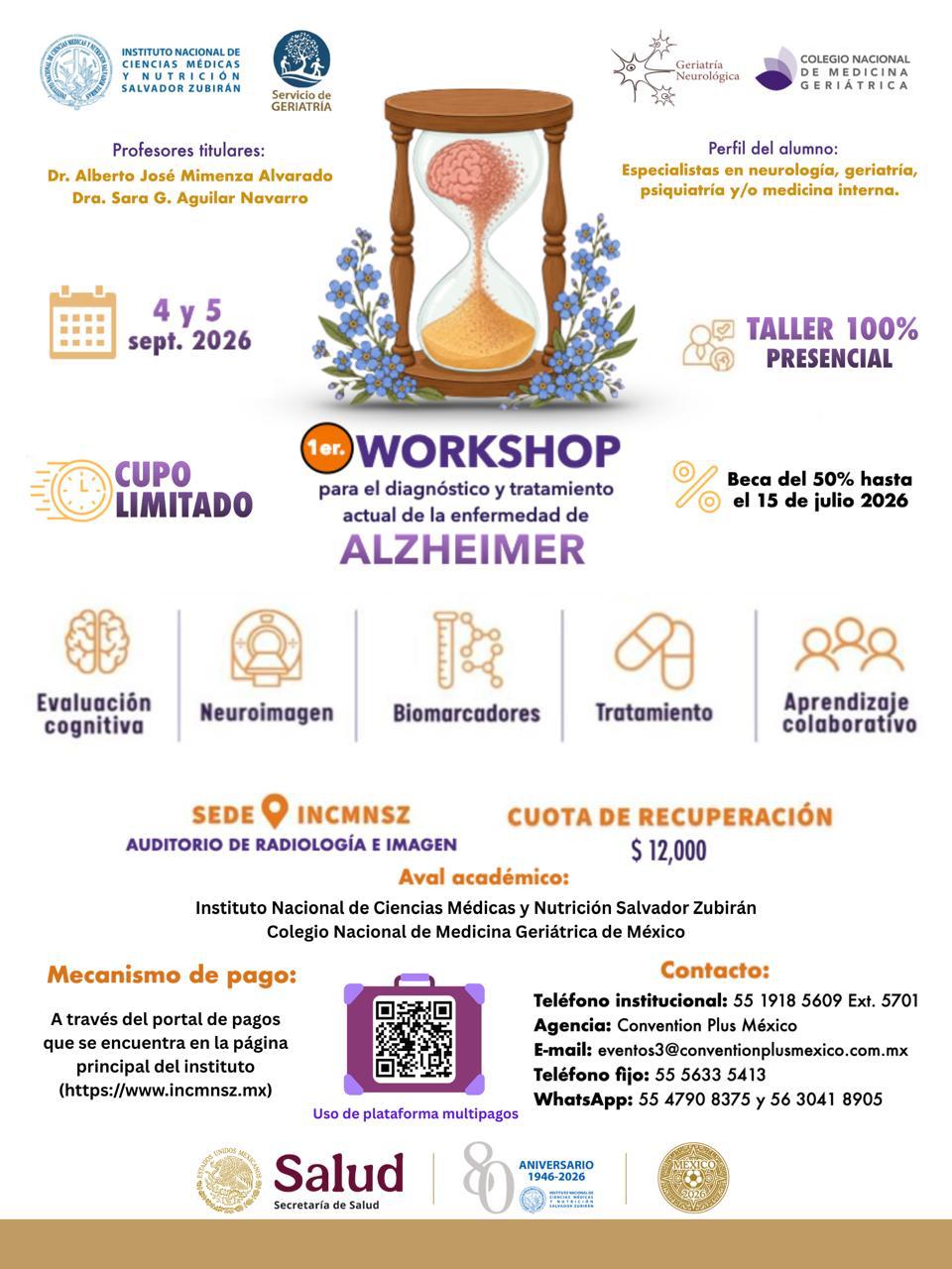 Cartel del 1er Workshop para el diagnóstico y tratamiento actual de la enfermedad de Alzheimer